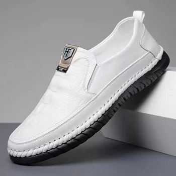 2023, Новая модная деловая обувь из натуральной кожи, высококачественная дышащая обувь на плоской подошве, мужская обувь, удобная кожаная обувь