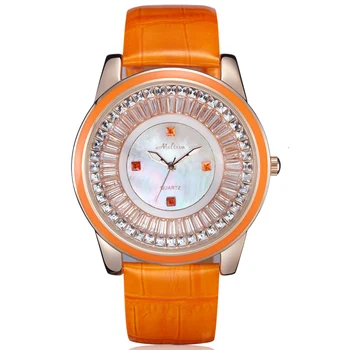 Новые Кварцевые женские часы MELISSA люксового бренда Miyota Relogio Feminino из сапфировой кожи, австрийского хрусталя, Водонепроницаемые часы F12040