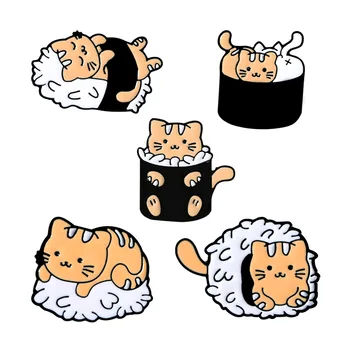 1ШТ Кошка суши, рисовый шар, подвески для обуви из сплава, Милые животные, Японская еда, украшение для обуви croc jibz kidsfavor kawaii cute X-mas