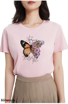 Футболки серии Butterfly красивая летняя верхняя одежда Новые креативные рубашки с бабочками дышащая мягкая футболка A034