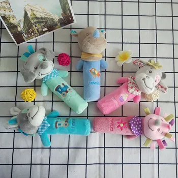 плюшевые игрушки для малышей с животными, мягкая кукла 0-12 месяцев, игрушка-коляска, Подвижная кроватка, колокольчик Для новорожденных, мультяшные детские игрушки