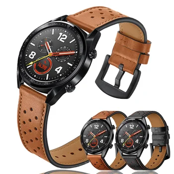 22 мм ремешок для часов Samsung Galaxy watch 3 45 мм/Gear S3 из натуральной кожи для Huawei watch gt 4/3/2/2e pro 46 мм ремешок