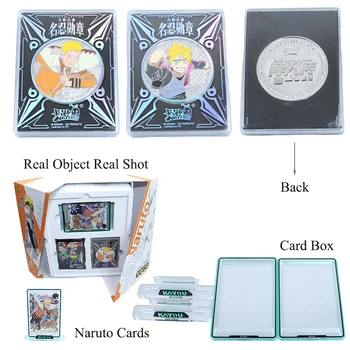 Оригинальное Подлинное издание Naruto Cards Молодежный Рулон Подарочная коробка Ультра Редкое Лимитированное Коллекционное издание Медаль 3D Голографическая открытка