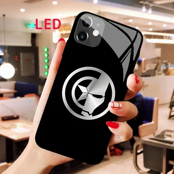 Чехол для телефона Captain America из светящегося закаленного стекла для Apple iphone 13 14 Pro Max Puls mini с роскошной RGB светодиодной подсветкой, новая крышка
