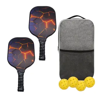 Набор ракеток для пиклбола с 2 ракетками, 4 шариками для пиклбола, удобной ручкой и сумкой для хранения, Профессиональные ракетки для пиклбола, для детей
