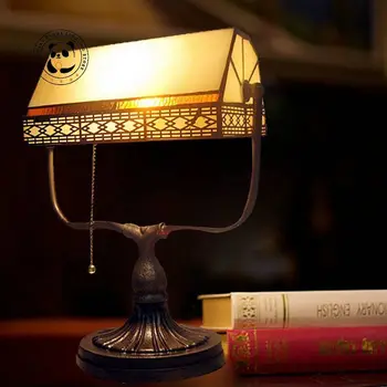 Nordic Vintage Tiffany Bank Night Lights Настольная лампа E27 LED Внутреннее Освещение Домашний Декор Гостиная /Столовая Спальня Прикроватный кабинет