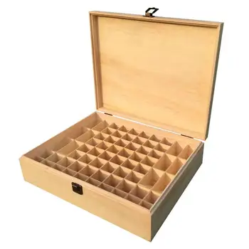Коробка для эфирных масел с 68 Сетками, Деревянная коробка для хранения эфирных масел, Подарочная коробка из массива Дерева, Многоквадратный Органайзер для эфирных масел