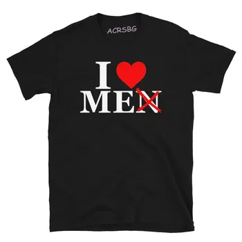 Я люблю мужчин, меня, забавные футболки, мужские футболки с принтом сердца, Унисекс, хлопок премиум-класса, модная спортивная одежда, дышащие топы, одежда