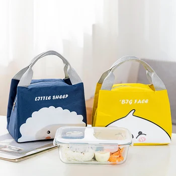 Изолированная сумка для ланча Из ткани Оксфорд, Карманные пакеты для Бенто на молнии, Креативные Стеллажи для сборки, Пластиковая Мультяшная сумка для Пикника Для детей