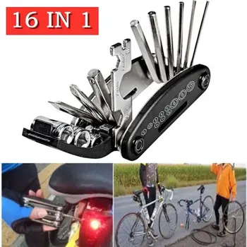 Все в одном Из алюминиевого сплава с шестигранной спицей, Велоспорт, 16 в 1, Велосипед, Многофункциональный инструмент для ремонта Велосипедов, набор инструментов для велосипеда, Отвертка
