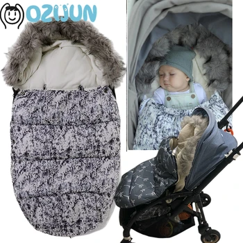 Детская Зимняя Прогулочная коляска на открытом воздухе, Спальный мешок, чехол для ног коляски, толстые теплые флисовые сумки для новорожденных