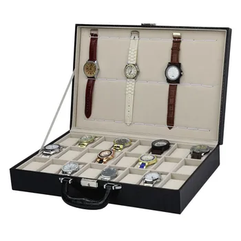 Кожаный футляр для хранения часов, 36 слотов, органайзер для часовых коробок, мужские механические наручные часы, коллекция аксессуаров для показа