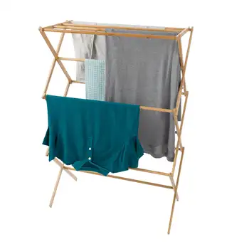 Портативная бамбуковая сушилка для одежды-складная и компактная для внутреннего /наружного использования компанией Lavish Home