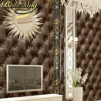 beibehang Европейская имитация мягкой сумки 3D стерео обои гостиная ТВ фон стены гостиничная спальня прикроватная тумбочка из искусственной кожи