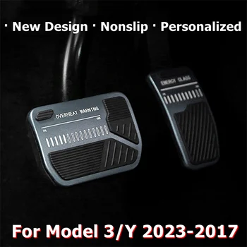 Для модели 3 Model Y Tesla Комплект накладок на ножную педаль Из сплава Silcone Нескользящие педали тормоза и Акселератора 2023 Новый дизайн