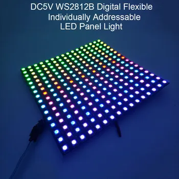 1 ~ 5шт DC5V WS2812 WS2812B RGB Индивидуально адресуемая светодиодная панель 8x8 16x16 8x32 Цифровой гибкий светодиодный модуль матричный экран