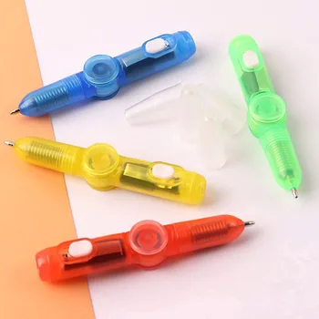 Светодиодная красочная Светящаяся Вращающаяся ручка 2в1, Шариковая ручка, Обучающие Канцелярские принадлежности, разные цвета