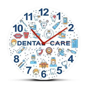 Уход за зубами, Стоматология, Акриловые Настенные часы, красочные значки для зубов, Настенные часы, Украшение кабинета стоматолога