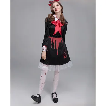 Ужасные пятна крови, платья горничной, Костюм для Косплея на Хэллоуин, Женская Одежда Зомби, Представление вампиров, Костюмы на Хэллоуин для женщин