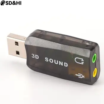 3D Звуковая карта USB USB Audio 5.1 Внешняя звуковая карта USB Аудиоадаптер Микрофон Динамик Аудиоинтерфейс для портативных ПК mini Data