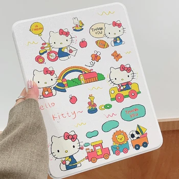 Симпатичный Sanrio Hello Kitty с Прорезью для ручки для iPad 8 9 Поколения Pro 11 12,9 10,2 Air 4 5 10,9 Дюймовый Защитный Силиконовый чехол для Девочки