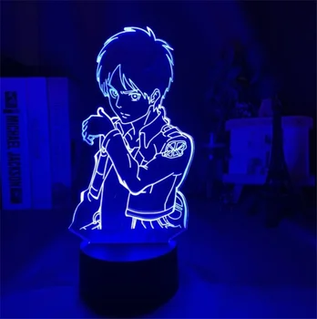 3D ночник Атакующий Гигантский Эрен Ягер USB Зарядка Сенсорный Выключатель Лампы 7 Красочных Детских Ночников Горячая Прямая Поставка Новинка Подарки