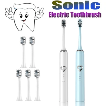 Электрическая зубная щетка, звуковые ультразвуковые умные сменные зубные щетки, Отбеливающий уход за полостью рта для взрослых детей