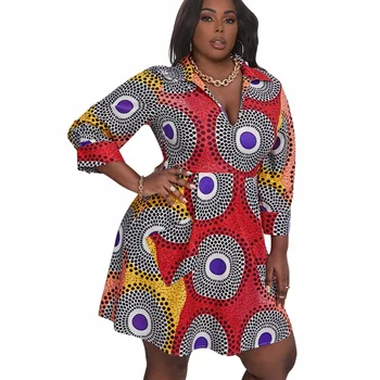 Африканские платья для женщин, Vetement Femme, Новое полиэстеровое платье с цветочным принтом Дашики, Африканская одежда, Платья Анкары, женские