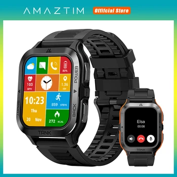 Смарт-часы AMAZTIM TANK M2 для мужчин, военные часы, водонепроницаемость IP69K 5ATM, 70 спортивных режимов, голосовой интерфейс AI, Bluetooth, умные часы для женщин