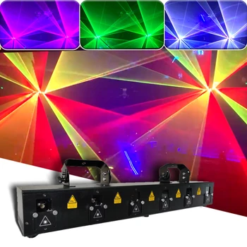 6 Головок 12 Вт Полноцветный Сканирующий Лазерный луч 6X2 Вт DMX512 С Рисунком Сценического Эффекта Лазерный Проектор Для DJ Дискотеки Больших Баров Ночного клуба