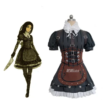 Игра Alice Madness Returns, Косплей Костюм Alice Steam Dress, Наряд для Вечеринки в честь Хэллоуина, костюм на заказ с высокой скидкой