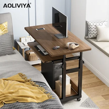 Прикроватный столик AOLIVIYA Может перемещаться Простой Маленький столик Спальня Домашний студенческий стол Офисный Лифт Компьютерный стол