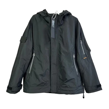 Мужская куртка с капюшоном на молнии, Свободная, Вышитая, Весенне-Осенняя Уличная одежда, Повседневное Винтажное пальто Jaqueta Masculina MA762