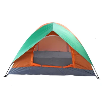Двухстворчатая палатка для кемпинга на 2 персоны, Оранжевая и зеленая, Склад в США