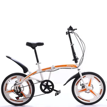 20-дюймовый Складной велосипед с жесткой рамой, Горный велосипед с переменной скоростью, Гоночный велосипед для взрослых, Оранжевый, Все в одном колесе и велосипеды со спицами