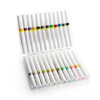 Превосходные 12/24 цвета Wink of Stella Кисточки-маркеры с блестками, набор фломастеров для рисования и письма