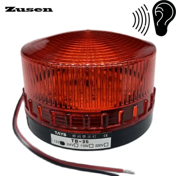 Zusen TB35-R-J с Зуммером 12 В 24 В 110 В 220 В Красная Сигнализация Безопасности Стробоскопическая Сигнальная Лампа Предупреждающая Светодиодная Лампа Маленький Мигающий Огонек