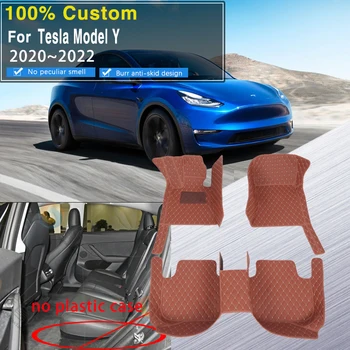Автомобильный Ковер Напольный Коврик Для Tesla Model Y 2020 2021 2022 Водонепроницаемые Накладки Автомобильные Коврики Роскошные Чехлы Для Полов Автомобильные Аксессуары Tappeto 2023