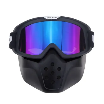 BOLLFO Мотоциклетные очки в стиле ретро, маска для лица, очки для мотогонок, Лыжные очки для бездорожья, уличные ветрозащитные очки для мотокросса