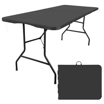 Прямоугольный черный пластиковый складной стол SUGIFT длиной 6 футов