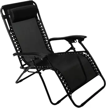 Проходное складное кресло с откидной спинкой в невесомости со встроенным подголовником - Прочная конструкция - Черный