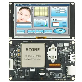 ЖК-дисплей SCBRHMI Улучшенной серии HMI RTP 4,3 дюйма, Размер 128 М-1 ГБ флэш-памяти, сенсорный дисплей Cortex A8