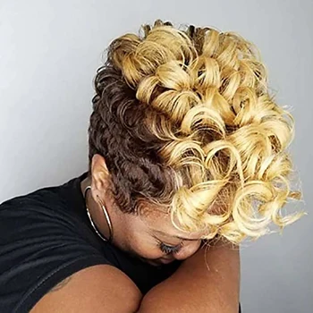 Женский парик из синтетических волос HAIRJOY, короткий кудрявый афроамериканец