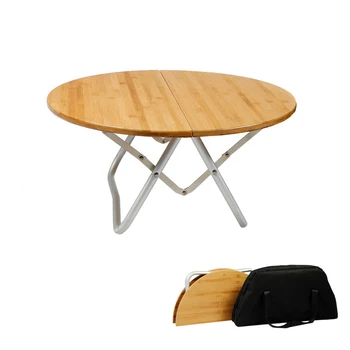 Садовый стол для кемпинга, Туристический стол, Складной Портативный Стол для пикника, Бамбуковый Круглый Складной стол для похода на природу
