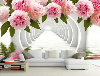 3d обои на заказ, фотообои из нетканого материала, Романтический цветочный коридор, 3d настенные росписи, обои для стен, трехмерная картина для гостиной