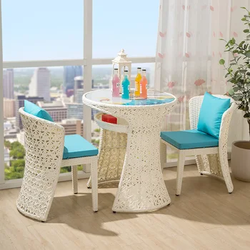 Маленький столик и стул маленький журнальный столик сочетание трехкомпонентного ротангового стула простой плетеный стол и стул из ротанга