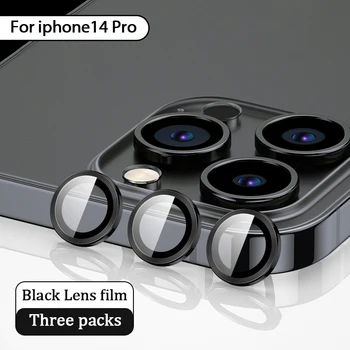 Металлическая защита объектива камеры для iPhone 14 Pro Max, металлическое кольцо из закаленного стекла для iPhone 13 12 11 Pro Max 14 Plus, задняя крышка объектива
