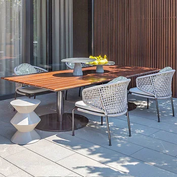 Терраса для отдыха комбинация стола и стула на открытом воздухе балкон сад уличная мебель во внутреннем дворе ротанговый стул журнальный столик