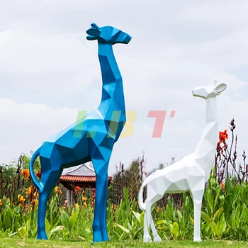 Скульптура жирафа из стекловолокна городской пейзаж на открытом воздухе площадь кампуса парк развлечений для животных большое украшение