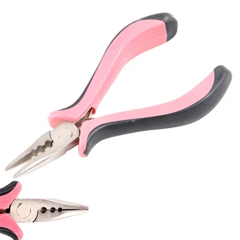 HARMONY 2 шт. плоскогубцы для наращивания волос с розовой и черной ручкой, инструменты с 3 отверстиями для микро-кольцевых бусин и медных трубок (стиль 08)